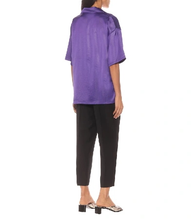 Shop Acne Studios Satin Shirt In Purple