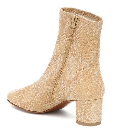 Shop By Far Sofia Leather Ankle Boots In Beige