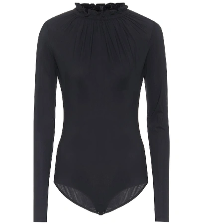 Shop Mm6 Maison Margiela Stretch-jersey Bodysuit In Black