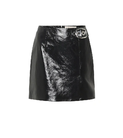 Shop Alexa Chung Leather Miniskirt In Black