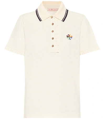 Shop Tory Burch Cotton Polo Shirt In White