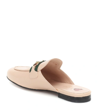 Shop Gucci Princetown Leather Slippers In Pink