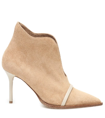 Shop Malone Souliers Cora 85 Suede Ankle Boots In Beige