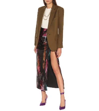Shop Attico Sequined Maxi Wrap Skirt In Multicoloured