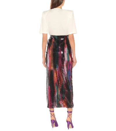 Shop Attico Sequined Maxi Wrap Skirt In Multicoloured