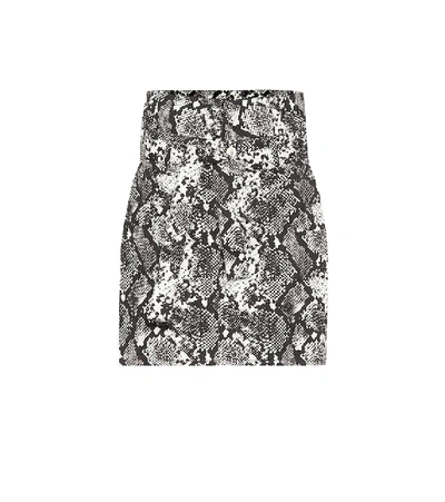 Shop Attico Virgi Python-print Cotton Miniskirt In Grey