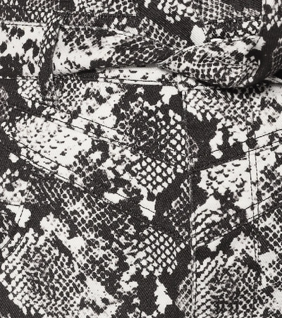 Shop Attico Virgi Python-print Cotton Miniskirt In Grey