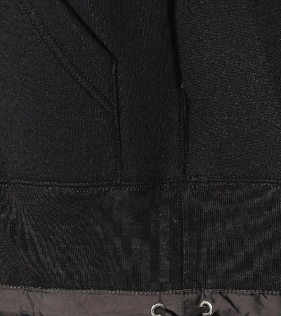 Shop Sacai Cotton-blend Jersey Hoodie In Black