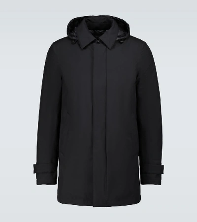 Shop Herno Lightweight Down-filled Raincoat In Black