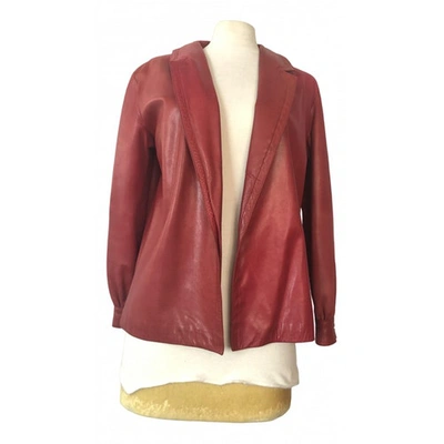 Pre-owned Celine Red Leather Jacket