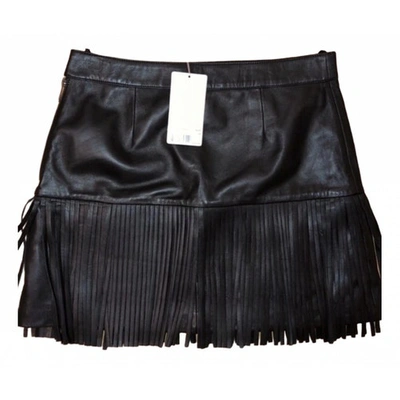 Pre-owned Zadig & Voltaire Fall Winter 2019 Leather Mini Skirt In Black