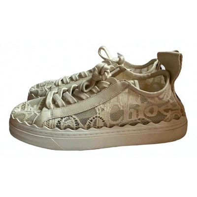 Pre-owned Chloé Lauren Beige Leather Trainers