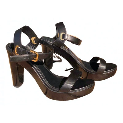 Pre-owned Ralph Lauren Leather Sandals In Black