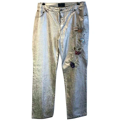 Pre-owned Blumarine Metallic Cotton Trousers