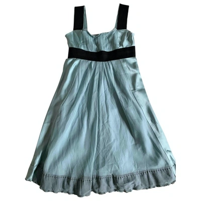 Pre-owned Philosophy Di Alberta Ferretti Turquoise Silk Dress