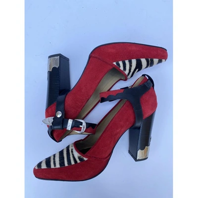 Pre-owned Toga Leather Heels In Red
