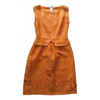 Pre-owned Philosophy Di Alberta Ferretti Linen Mid-length Dress In Orange