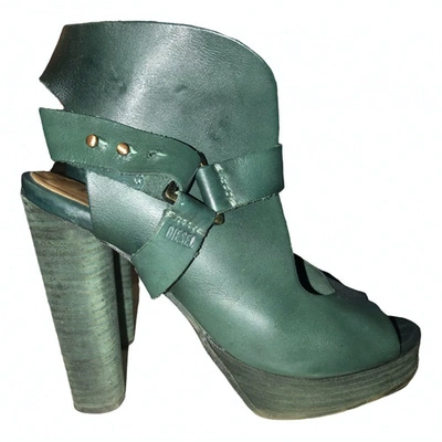 Pre-owned Diesel Green Leather Sandals