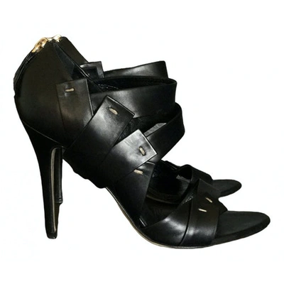 Pre-owned Daniele Michetti Leather Sandal In Black