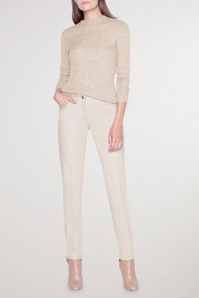 Shop Akris Ribbed Cashmere And Silk-blend Sweater In Beige