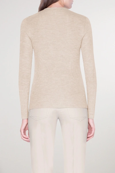 Shop Akris Ribbed Cashmere And Silk-blend Sweater In Beige