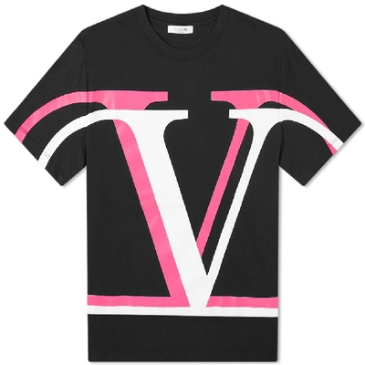 Shop Valentino Fluo Go Logo 3d Tee In Black