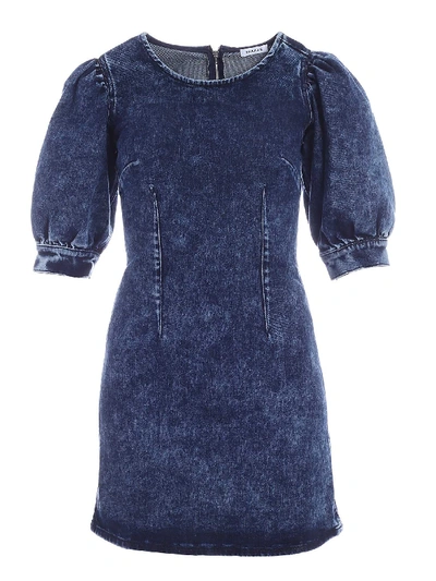 Shop P.a.r.o.s.h Washed-out Denim Dress In Blue
