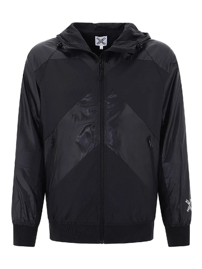 Shop Kenzo Windbreaker Hooded Jacket In Black