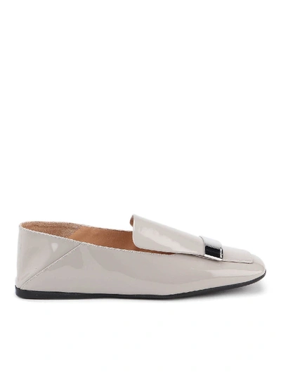Shop Sergio Rossi Patent Leather Slippers In Grey