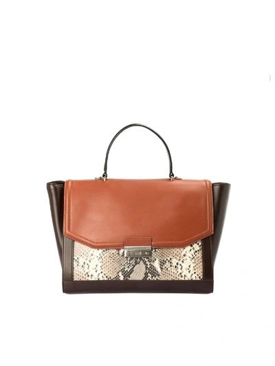 Shop Class Roberto Cavalli Chamaleon Handbag In Brown