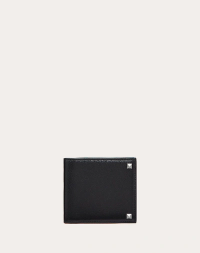 Shop Valentino Garavani Uomo Rockstud Wallet In Black
