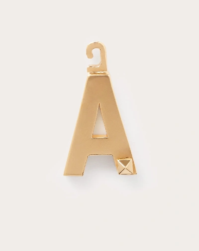 Shop Valentino Garavani Call Me  "a" Charm In Gold