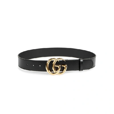 Shop Gucci Gg Black Leather Belt