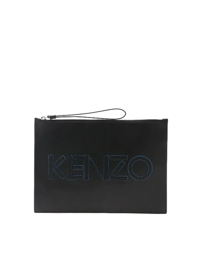 Shop Kenzo Kontrast A4 Clutch Bag In Black