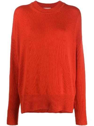 Shop Jil Sander Crew Neck Knitted Jumper In Orange