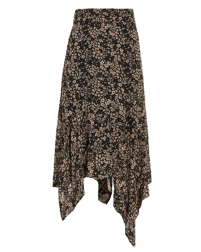 Shop Isabel Marant Étoile Eda Floral Asymmetrical Skirt In Black/beige