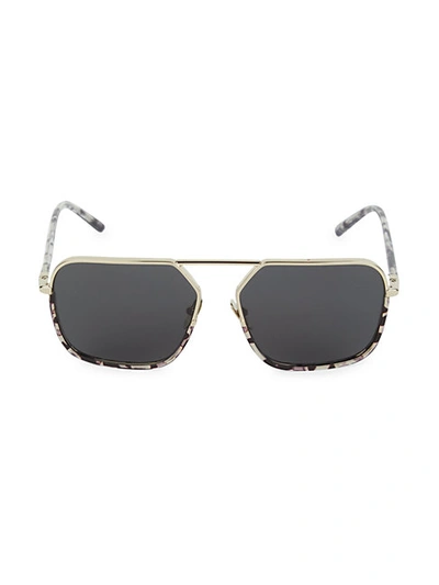 Shop Dolce & Gabbana Dg2193j 59mm Rectangle Sunglasses In Gold Black