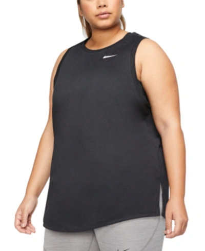 Shop Nike Plus Size Dri-fit Swoosh Training Tank Top In Black