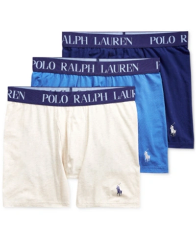 Shop Polo Ralph Lauren Men's 4d-flex Lightweight Cotton Stretch In Sand Heather, Iris, Navy