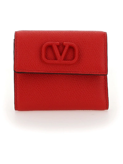Shop Valentino Wallet In Rouge Pur