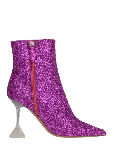 Shop Amina Muaddi Boots In Purple