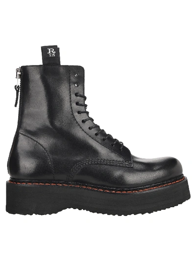 Shop R13 Stack 40 Military Boots In Black