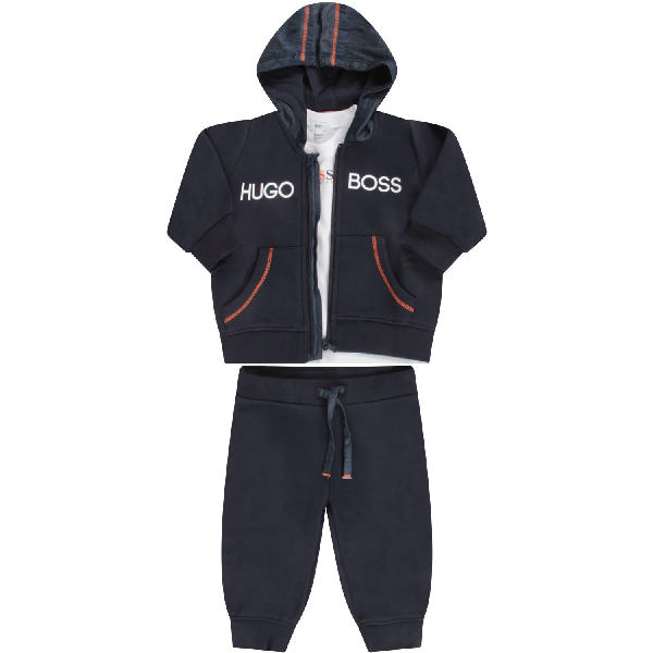 hugo boss blue and red tracksuit