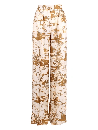 Shop Max Mara Acume Silk Trousers In Gold