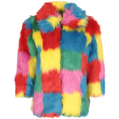 Shop Stella Mccartney Multicolor Faux-fur For Girl