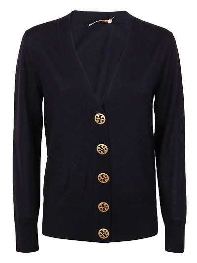 Shop Tory Burch Simone Cardigan In Medium Navy