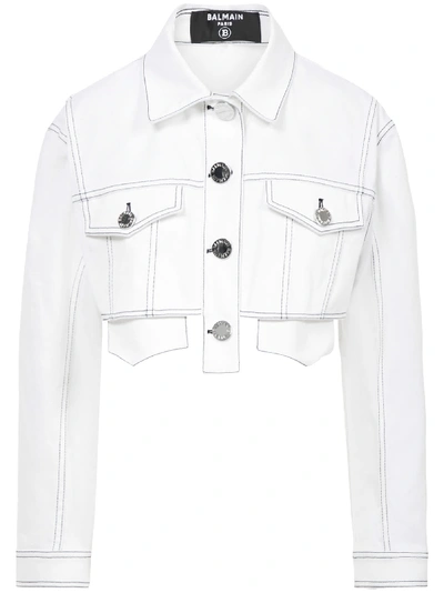 Shop Balmain Paris Jacket In White