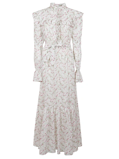 Shop Philosophy Di Lorenzo Serafini Long Dress In Fantasy Print White