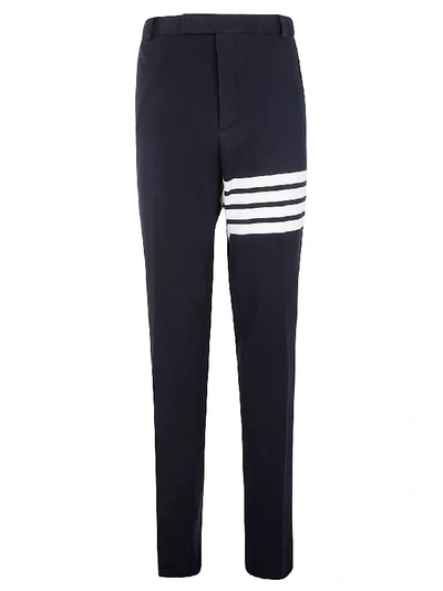 Shop Thom Browne Unconstructed Chino Trousers In Navy