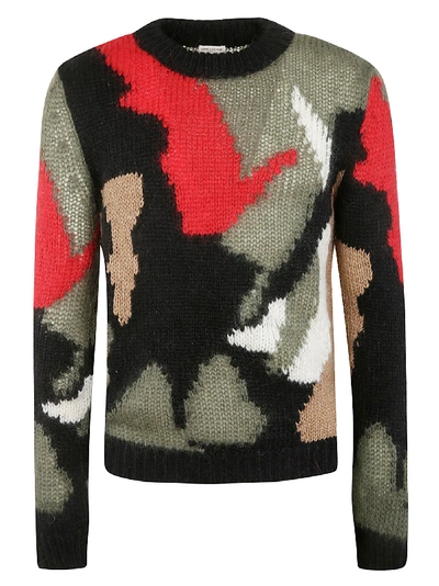 Shop Saint Laurent Multicolor Knit Sweater In Black/multicolor